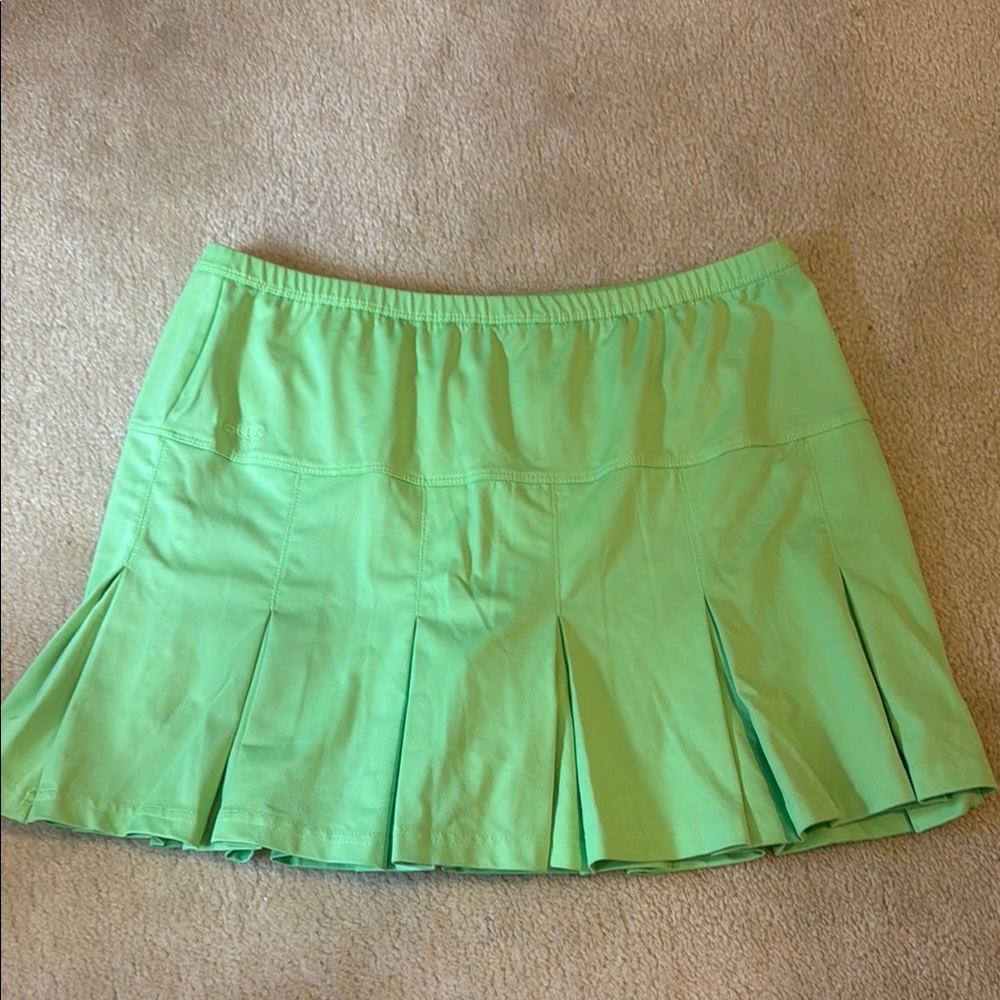 Bolle Green Skater Mini Skirt Pleated Athletic